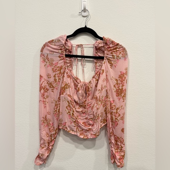 SOLD - Free People Pink Floral Blouse - Picture 5 of 7